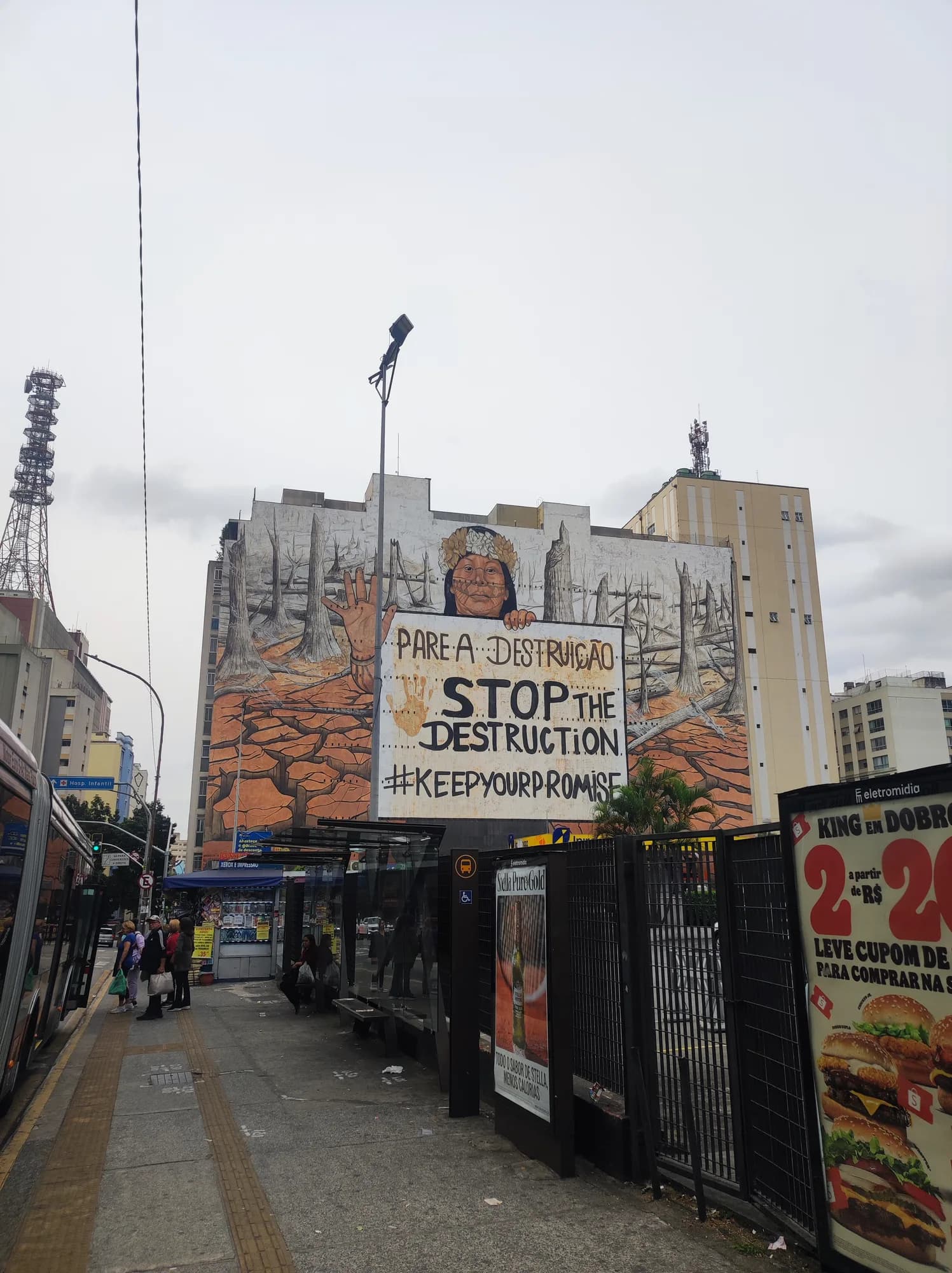 Mural Stop the Destruction (#KeepYourPromise) - Mundano